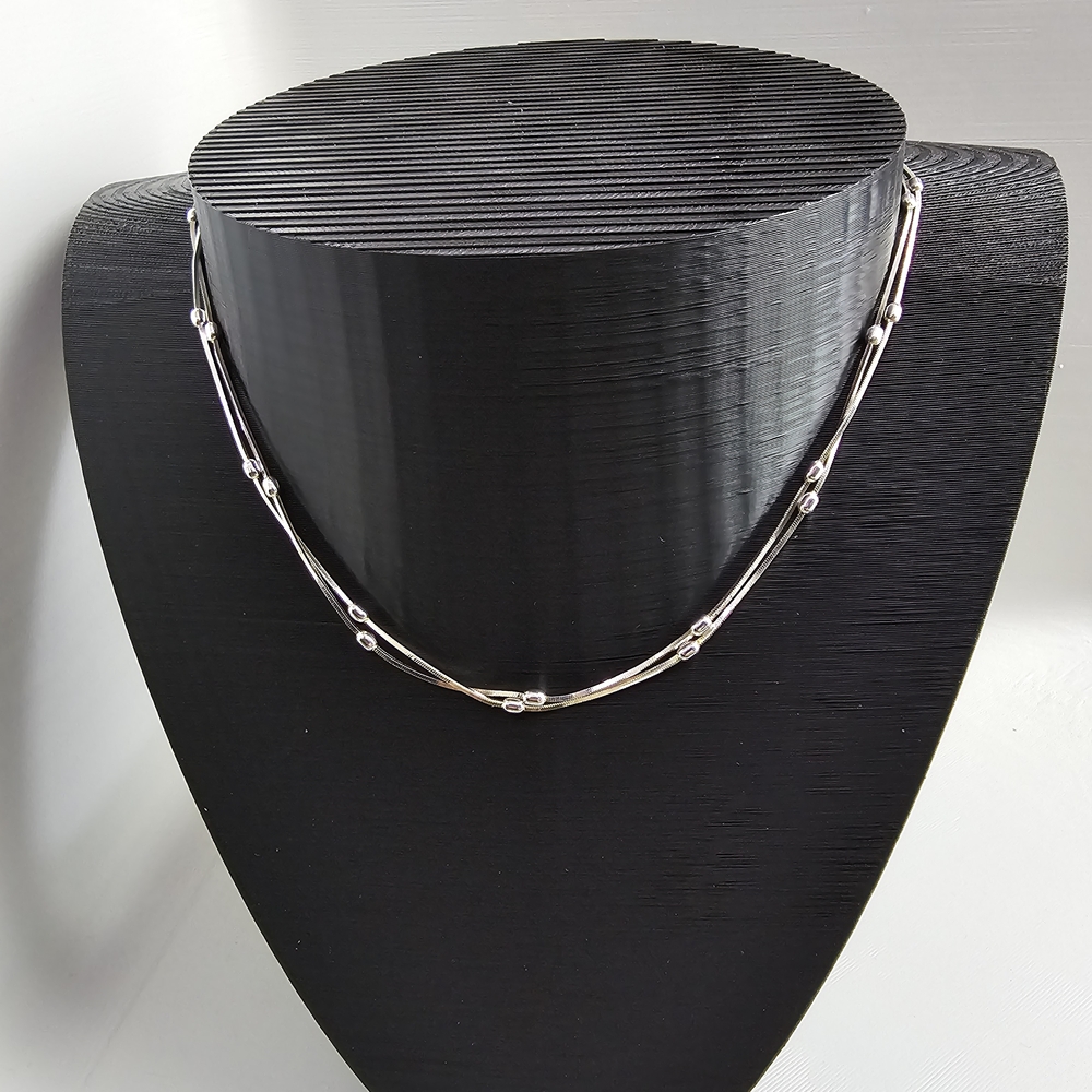 Adjustable 18 Inch Dyadema Two Strand Bead Necklace